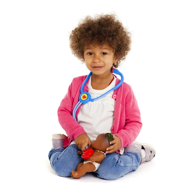 Portrait of beautiful happy little girl — Stock Photo, Image