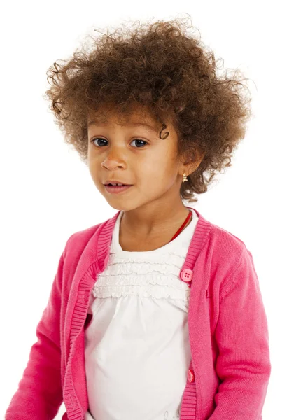 Porträtt av vacker glad liten flicka — Stockfoto
