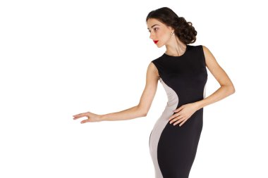 Uzun Abiye seksi genç kadın