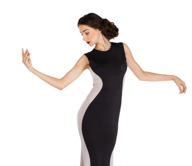 Uzun Abiye seksi genç kadın