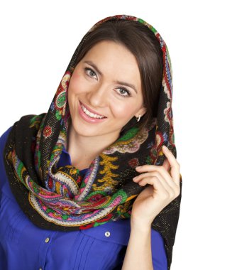 Güzellik kadını Ulusal desenli şal