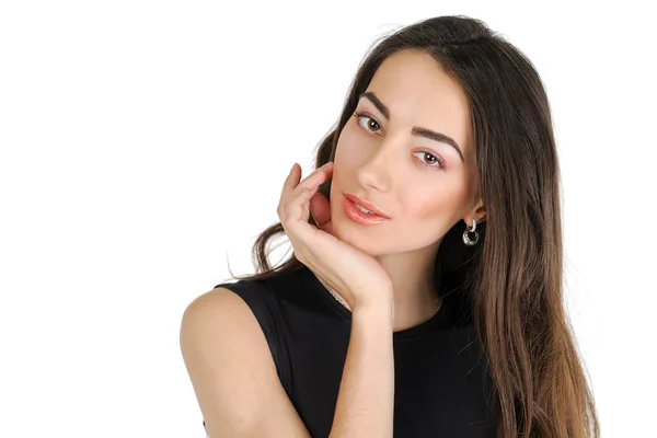 Jeune femme décontractée portrait isolé sur fond blanc — Photo