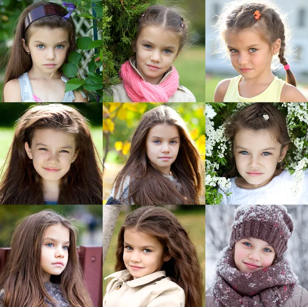 Collage, niña de belleza — Foto de Stock