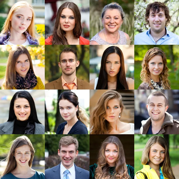 Collage, gente feliz — Foto de Stock