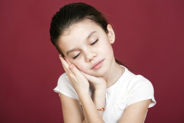 Güzel bir kız portresi stüdyo 