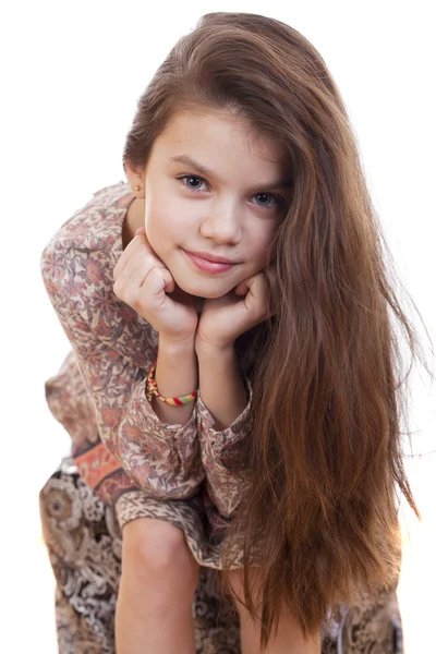 Portrait of a pretty liitle girl — Stock Photo, Image