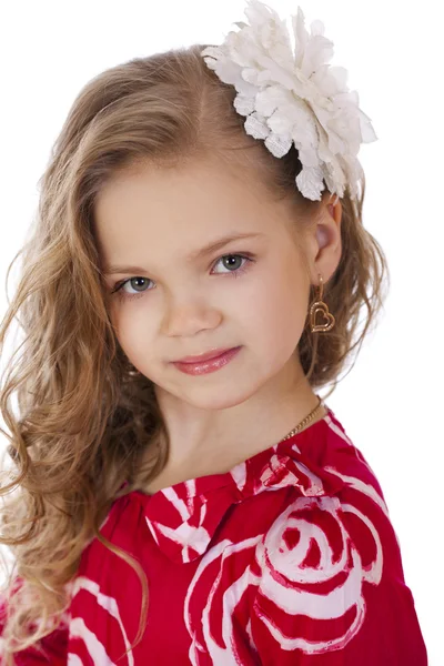 Retrato de uma menina encantadora olhando para a câmera — Fotografia de Stock