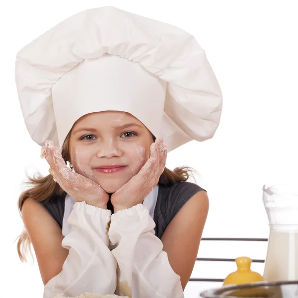 Beautiful little baby dressed as a cook — Stock Photo, Image