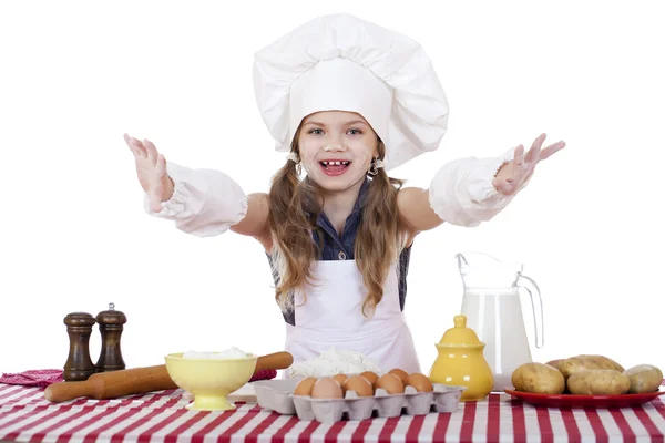 Beautiful little baby dressed as a cook — Stock Photo, Image