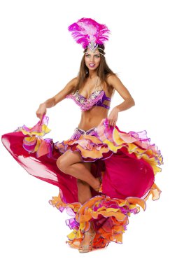 Güzel karnaval dansçı, kostüm şaşırtıcı 