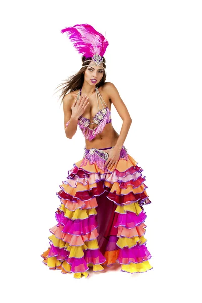 Beautiful carnival dancer, amazing costume — Stock Photo, Image