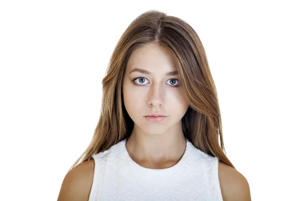 Primer plano retrato de una joven adolescente —  Fotos de Stock