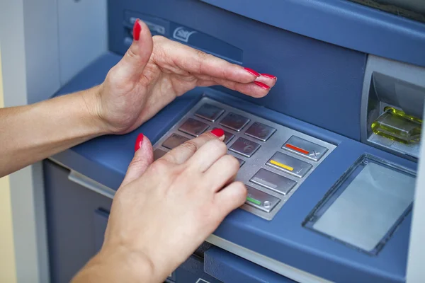 ATM - entering pin — Stock Photo, Image