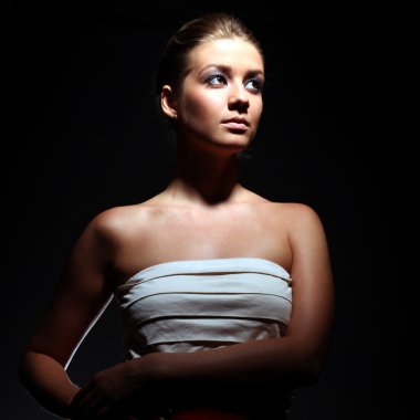 Güzel seksi kadın güzellik closeup portresi 