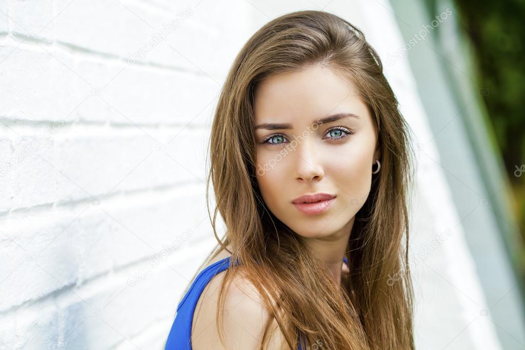 Portrait of young brunette woman