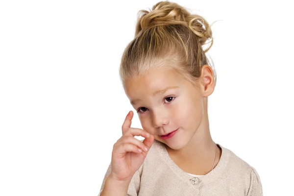 Portrait of a pretty liitle girl — Stock Photo, Image