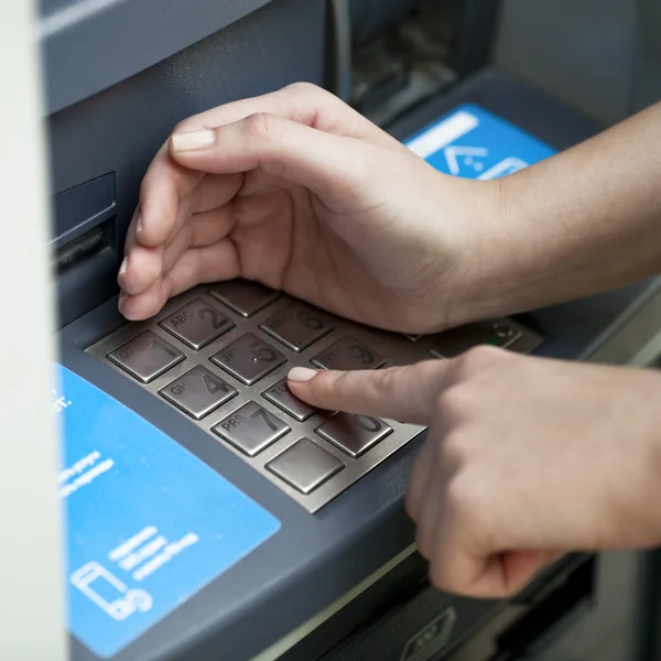 ATM - entering pin — Stock Photo, Image