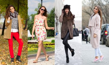 Kolaj moda giysiler için dört farklı modelleri