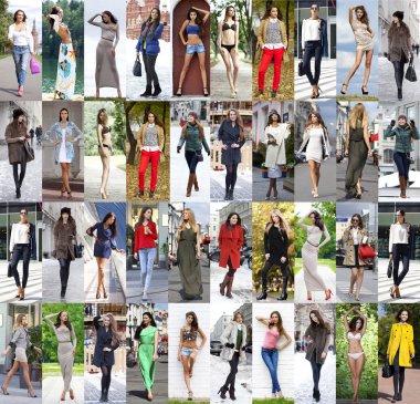 Kolaj giyimleri mevsimleri için farklı modelleri