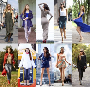 Kolaj giyimleri s için on farklı modelleri