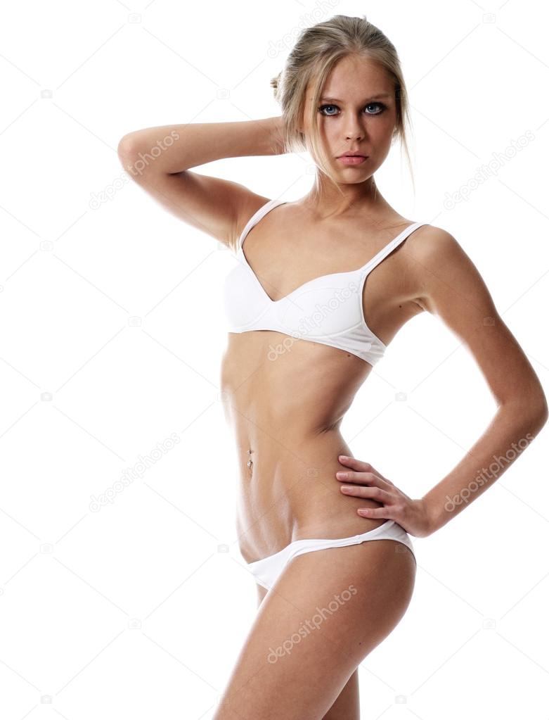Young teens in white panties