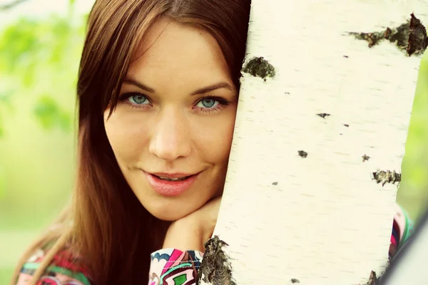 Portrait of the young beautiful woman — Stock Photo, Image