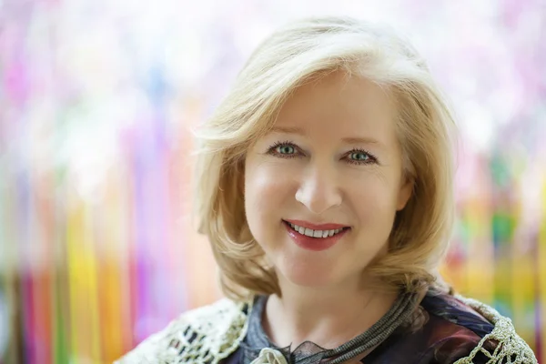 Close up facial portrait of a beautiful senior woman — Stock Photo, Image