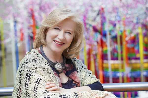 Close up facial portrait of a beautiful senior woman — Stock Photo, Image