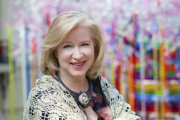 Close up facial portrait of a beautiful senior woman — Stock Photo, Image