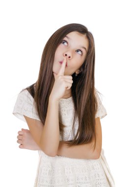 Sevimli kız içinde uzağa bakıyor sanıyordum