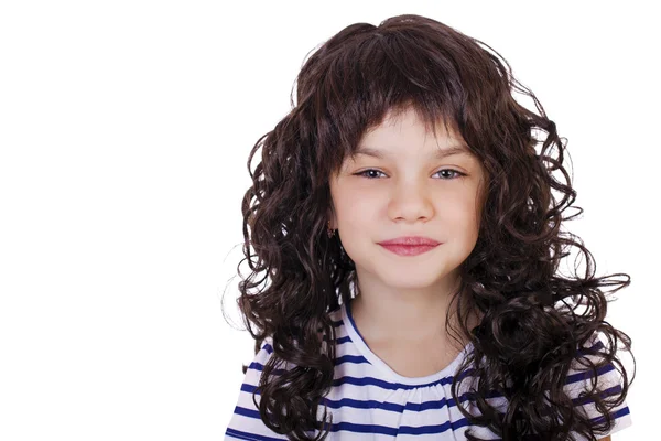 Retrato de una encantadora niña morena —  Fotos de Stock