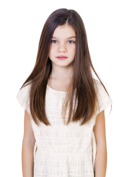 Portrait of a charming brunette little girl — Stock Photo, Image