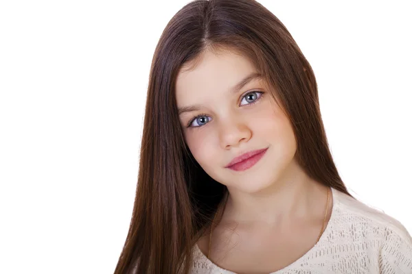 Portrét okouzlující malá brunetka — Stock fotografie