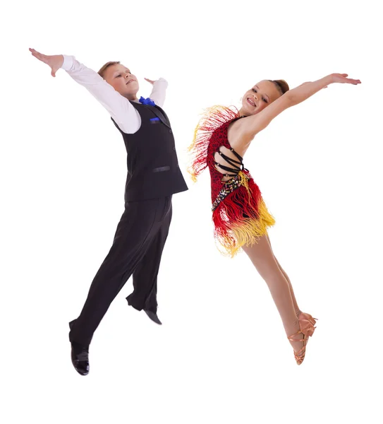 Young dancers jumping in the studio Stock Image