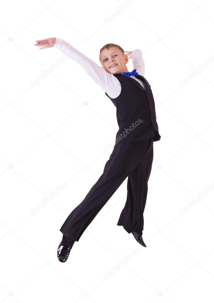 jumping boy isolated over white background