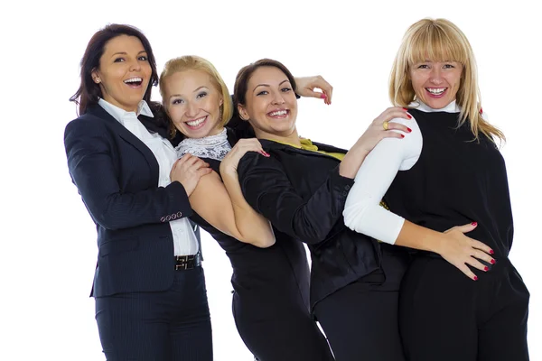 Dört iş kadın beyaz bir arka plan üzerinde oluşan bir ekip. İş wo — Stok fotoğraf