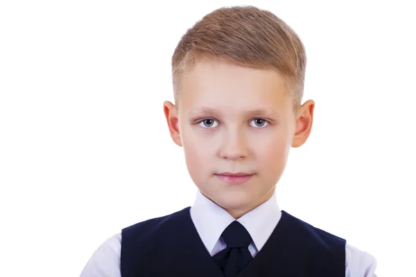 Retrato de un escolar aislado sobre fondo blanco — Foto de Stock