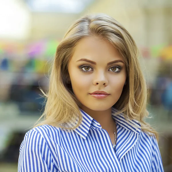 Beleza Mulher Face close-up — Fotografia de Stock