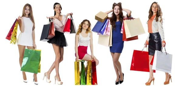 Collage-Shopping-Menschen — Stockfoto
