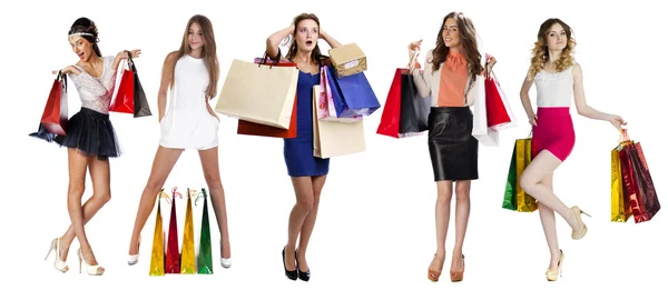 Collage Shopping People — Stock Photo, Image