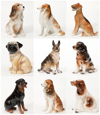 Kolaj bir köpek seramik heykel