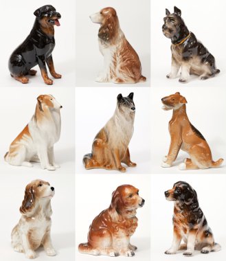 Kolaj bir köpek seramik heykel