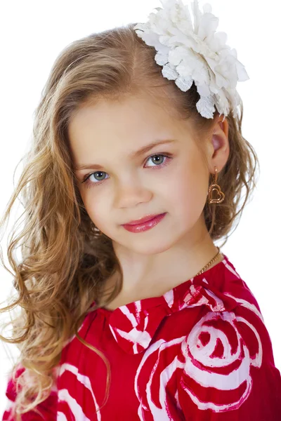 Retrato de uma menina encantadora olhando para a câmera — Fotografia de Stock