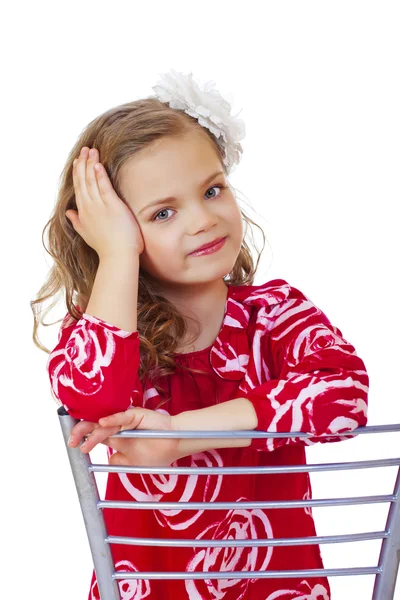 Portrait of a charming little girl looking at camera — Stock Photo, Image