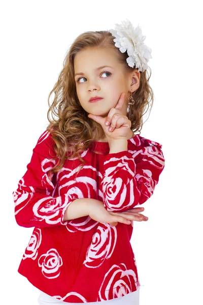 Portrait of a charming little girl looking at camera — Stock Photo, Image