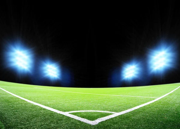 Campo de fútbol y luces — Foto de Stock