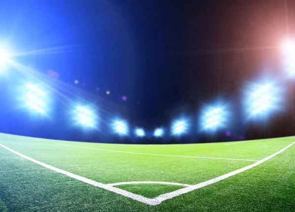 Campo di calcio e luci — Foto Stock