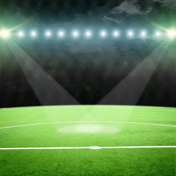 Soccer stadium with the bright lights — Stock Photo, Image