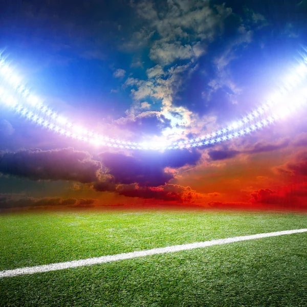Stadion in Lichtern und Blitzen — Stockfoto