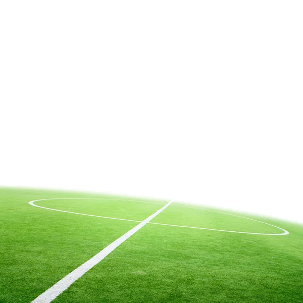 Campo de futebol e as luzes brilhantes — Fotografia de Stock